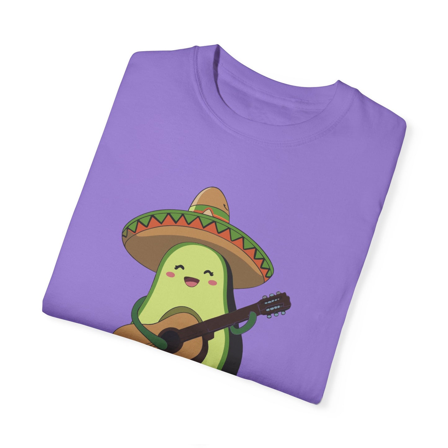 Funny Avocado Playing The Guitar Rock Band Music Unisex Garment-Dyed T-shirt