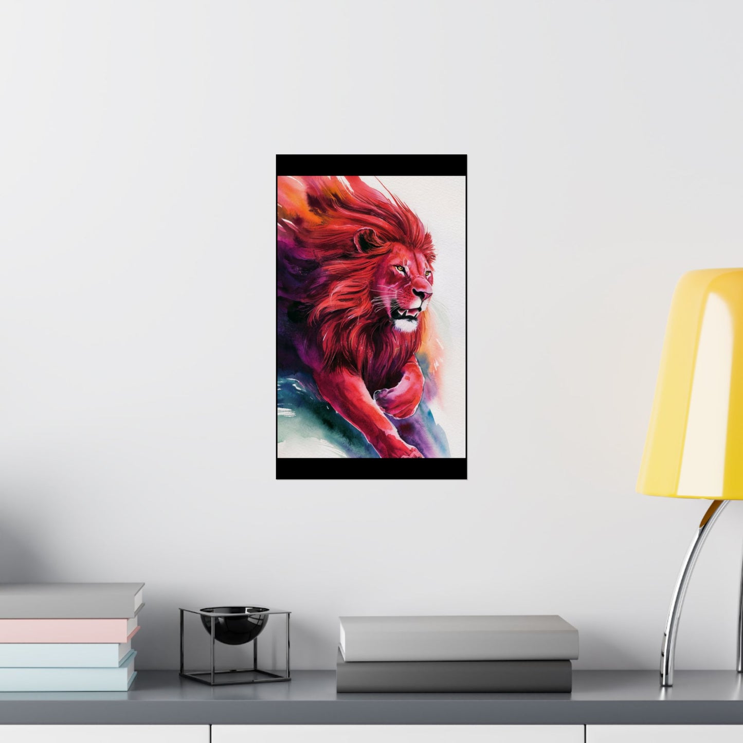 Colorful Lion Matte Vertical Posters – Vibrant Animal Wall Art Decor