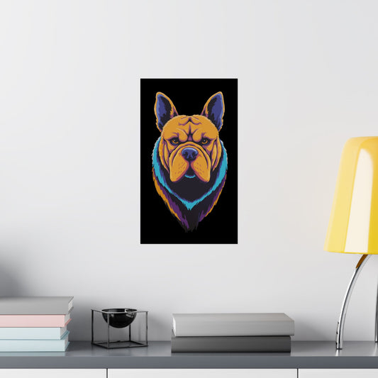 Blue Angry Dog Matte Vertical Posters