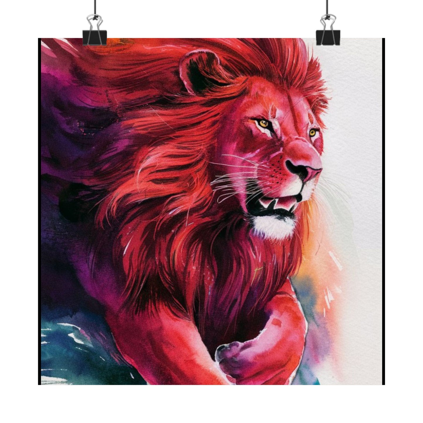 Colorful lion Matte Vertical Posters