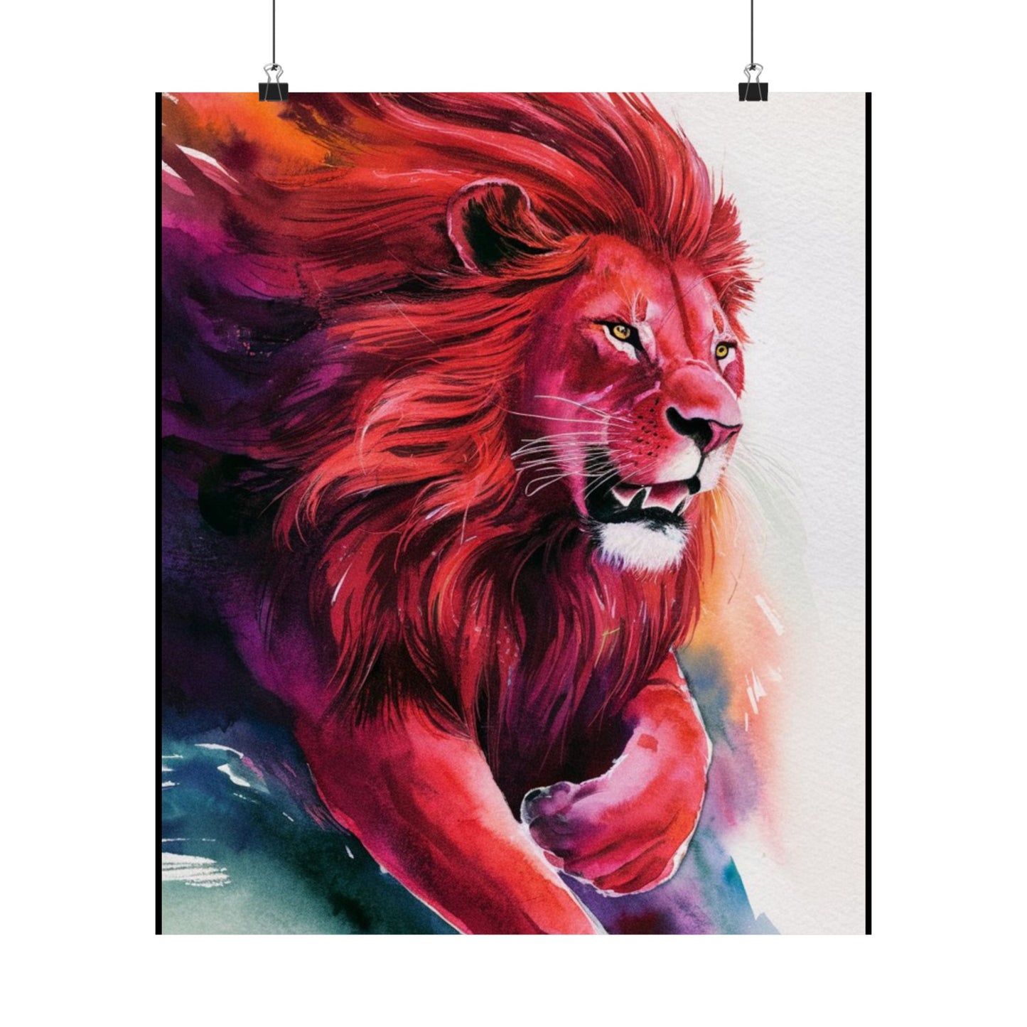 Colorful lion Matte Vertical Posters