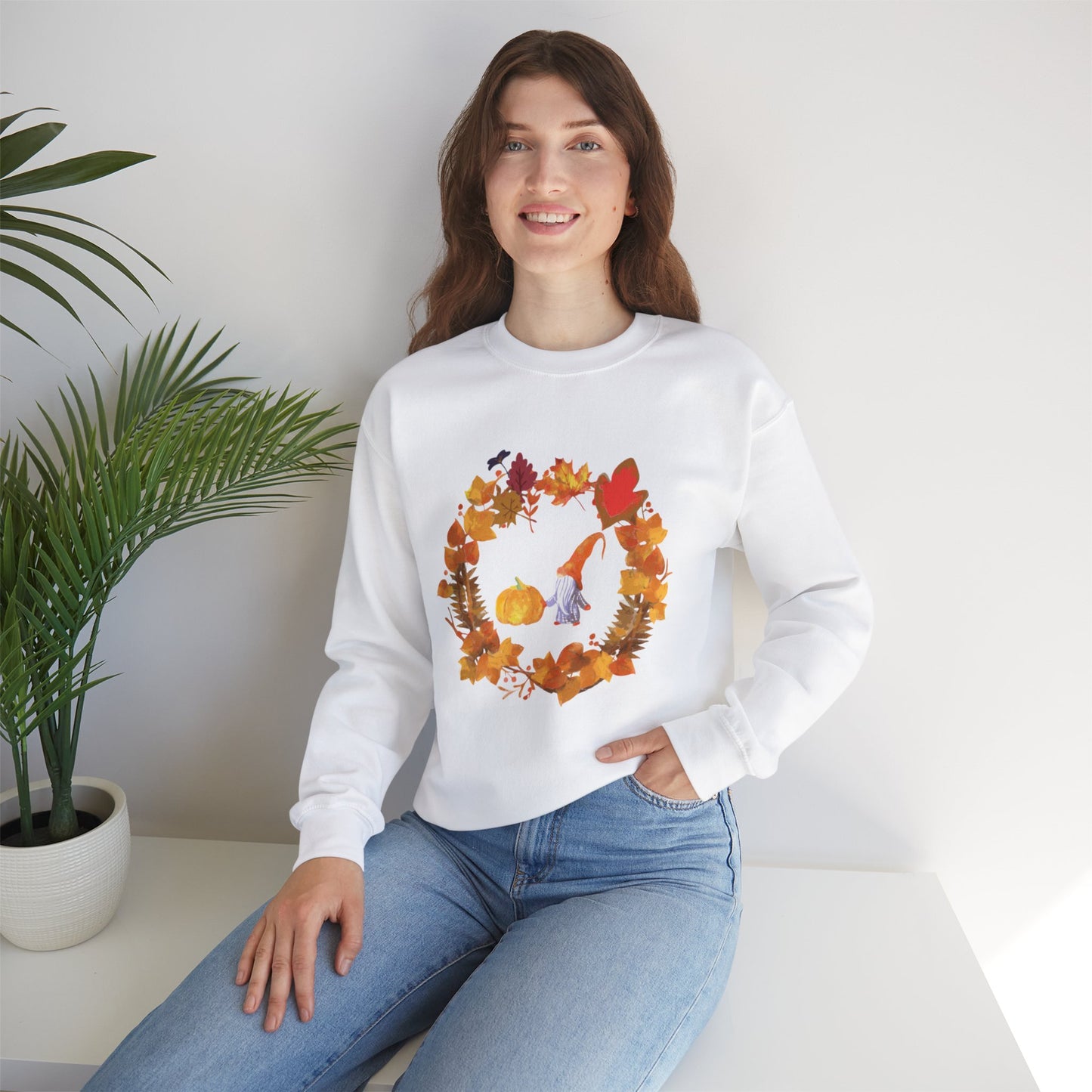 Happy Autumn Unisex Heavy Blend™ Crewneck Sweatshirt