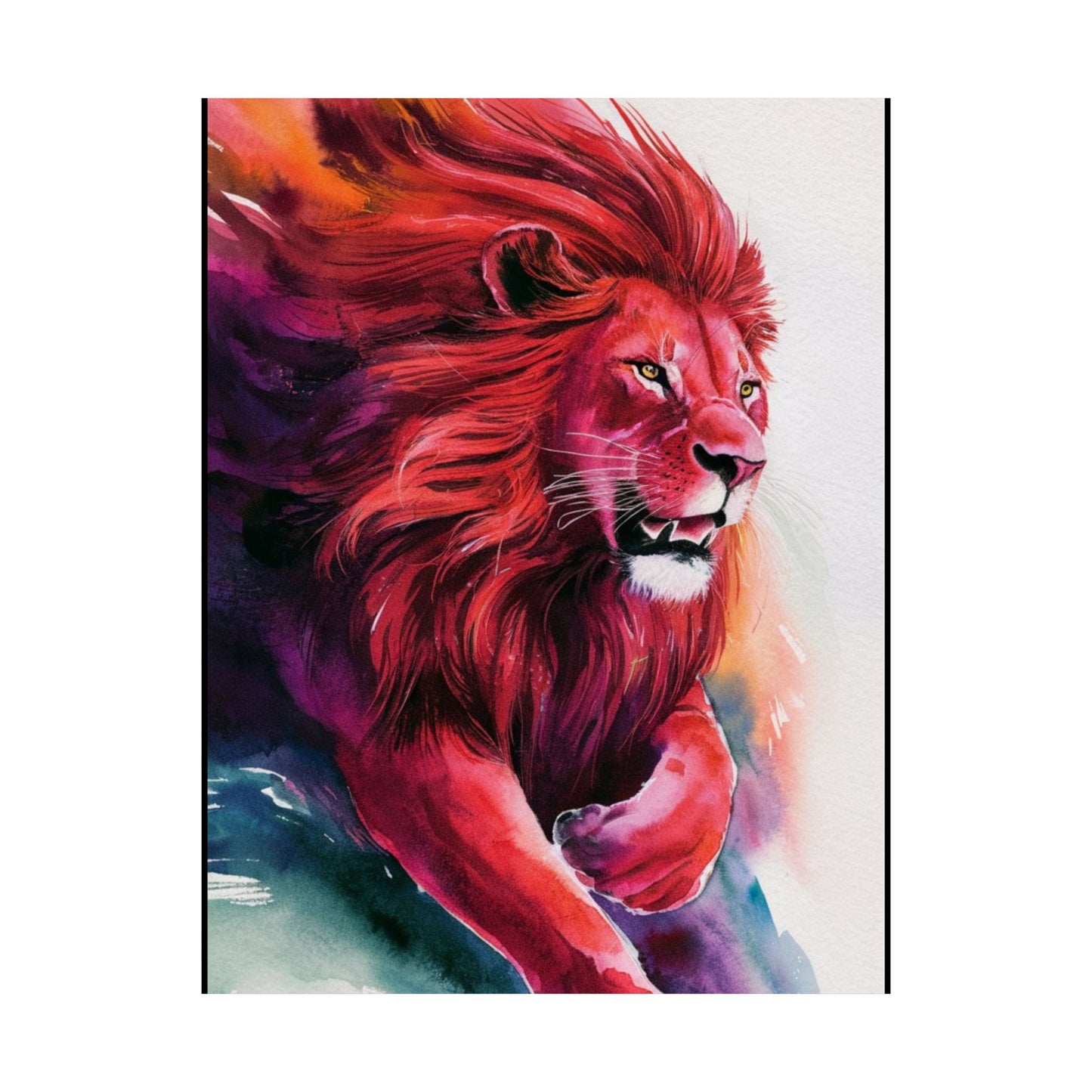 Colorful lion Matte Vertical Posters