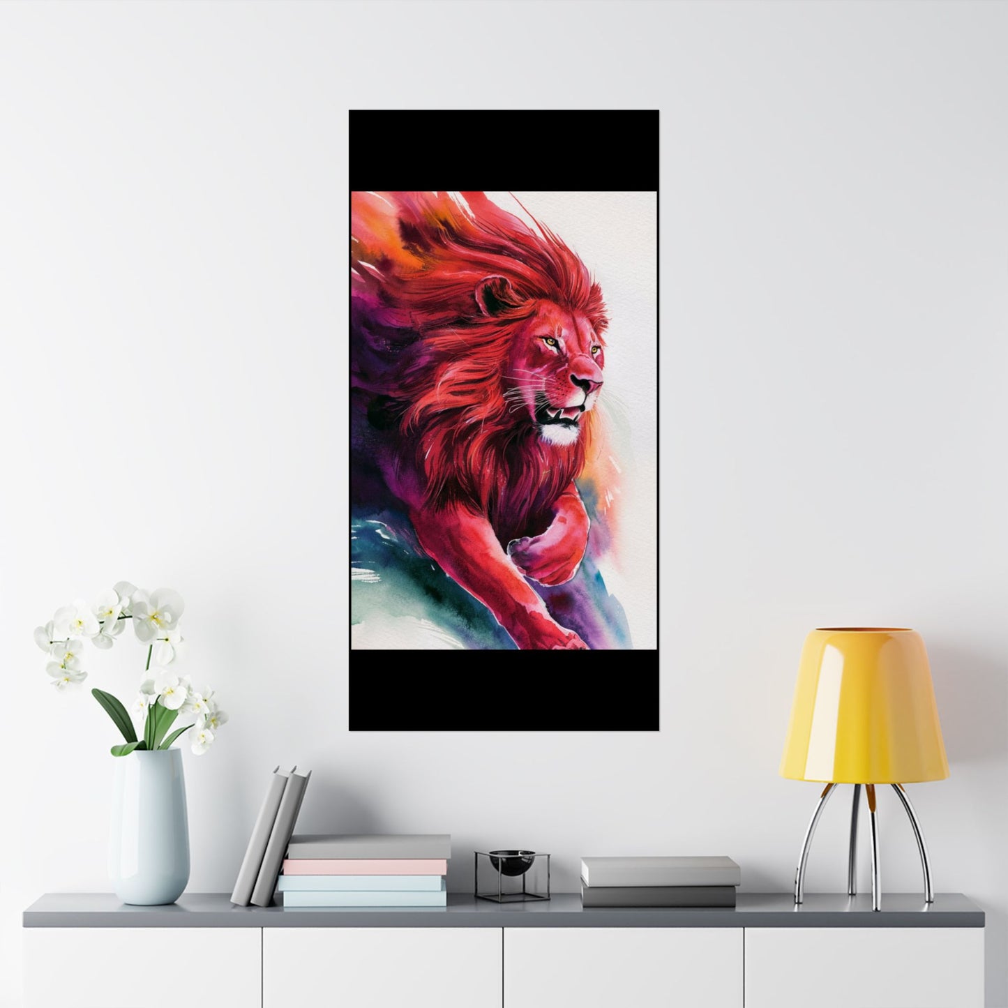 Colorful lion Matte Vertical Posters