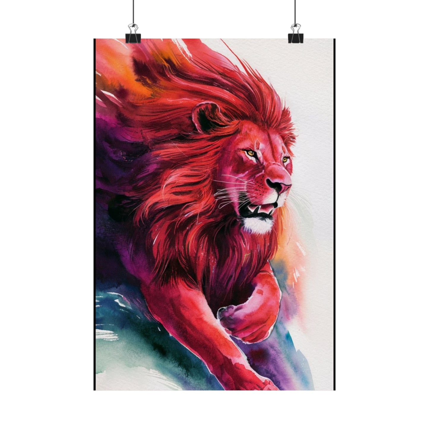 Colorful lion Matte Vertical Posters