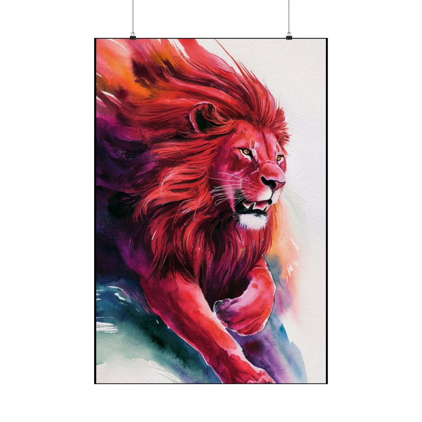 Colorful lion Matte Vertical Posters