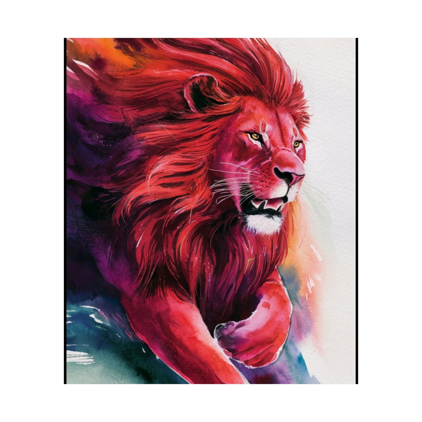 Colorful lion Matte Vertical Posters