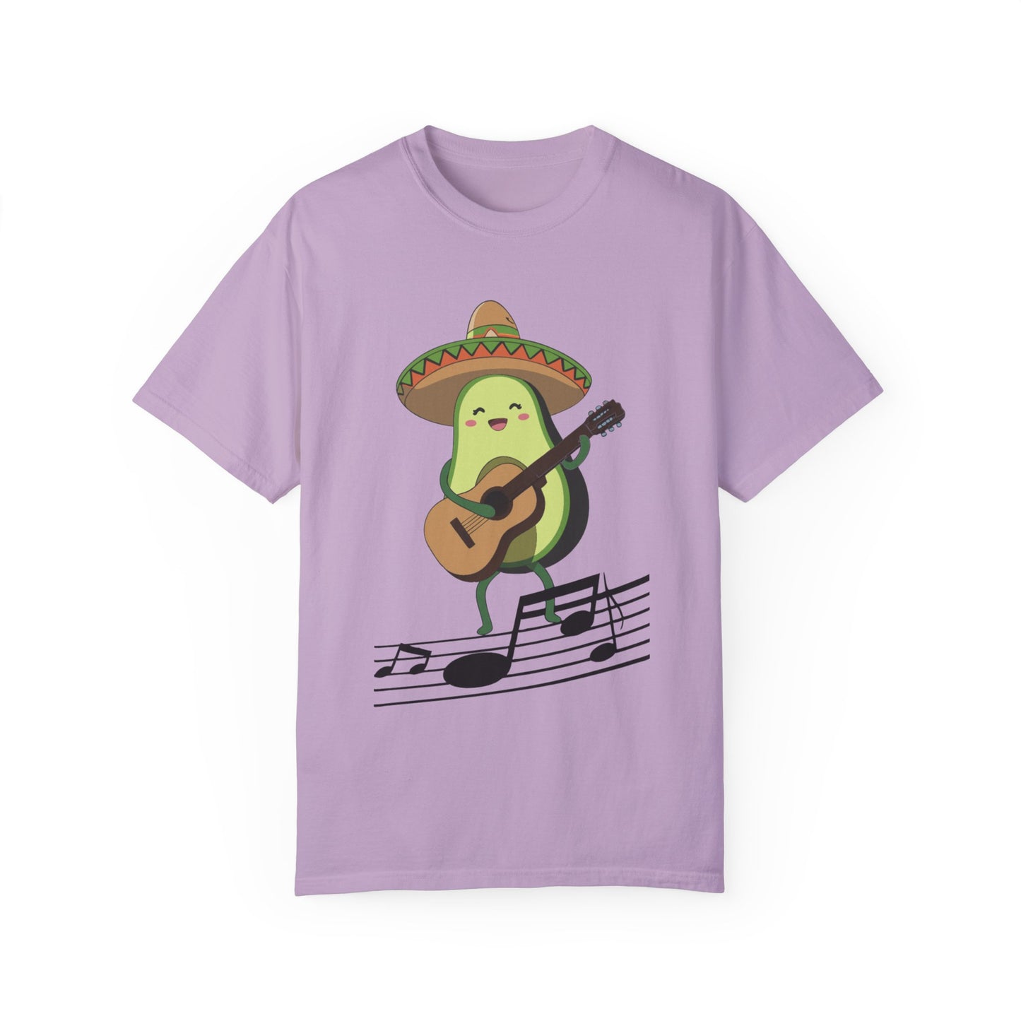 Funny Avocado Playing The Guitar Rock Band Music Unisex Garment-Dyed T-shirt