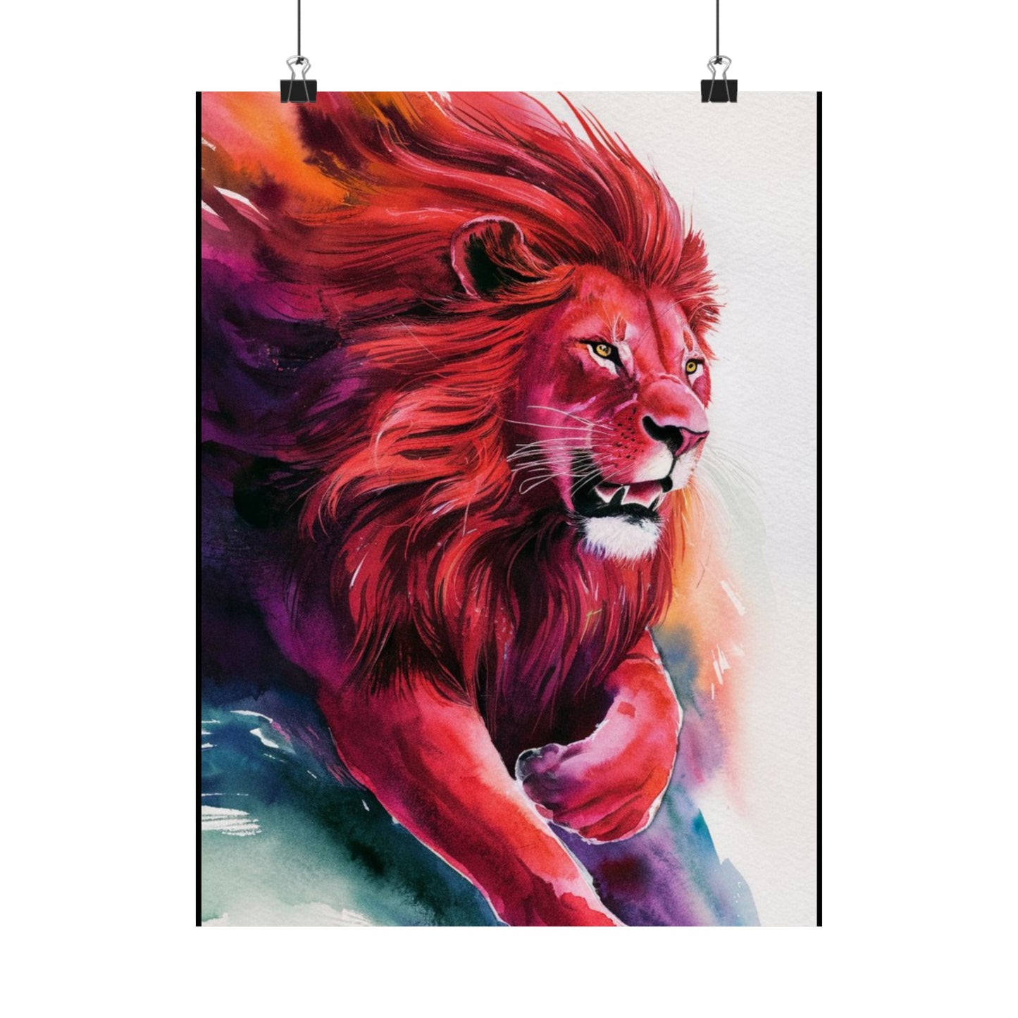 Colorful lion Matte Vertical Posters