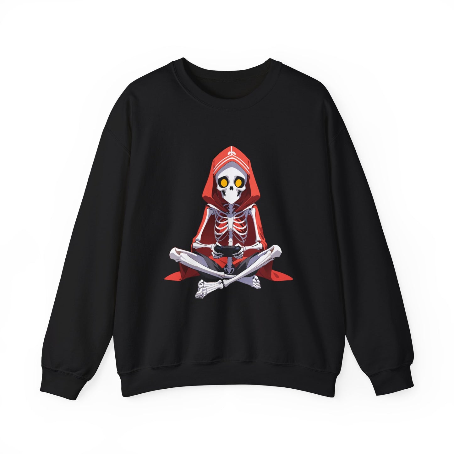 Funny Skeleton Skull Video Gamer Unisex Heavy Blend™ Crewneck Sweatshirt - coffeeandteatees