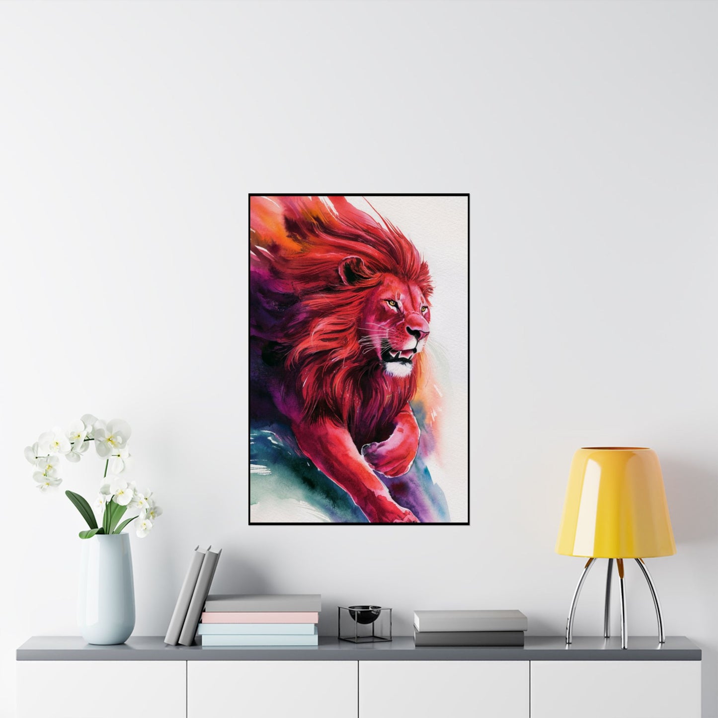 Colorful Lion Matte Vertical Posters – Vibrant Animal Wall Art Decor