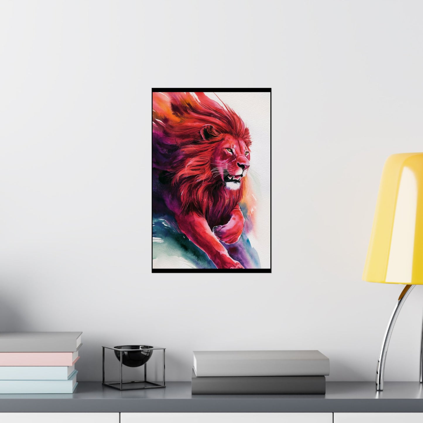 Colorful lion Matte Vertical Posters