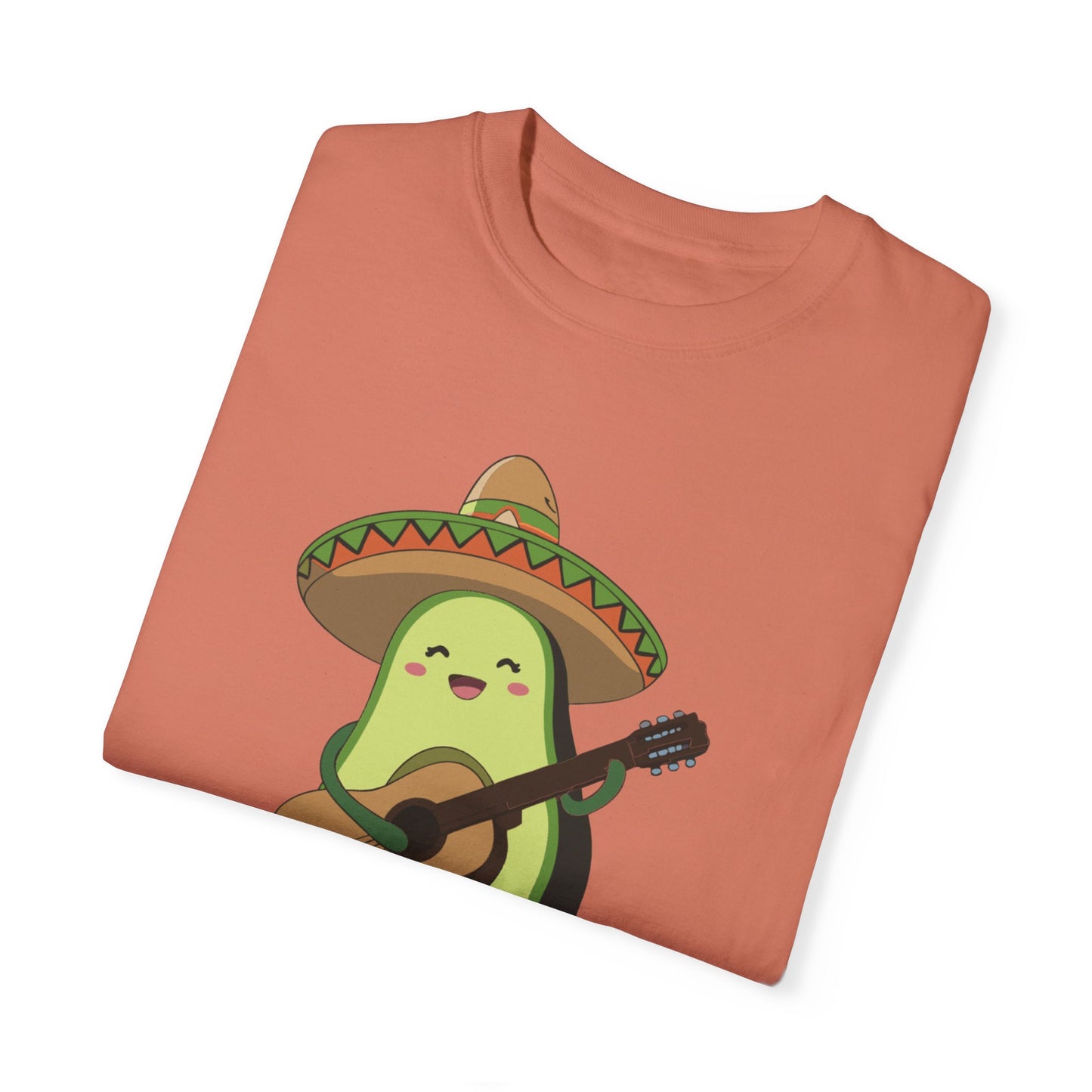 Funny Avocado Playing The Guitar Rock Band Music Unisex Garment-Dyed T-shirt