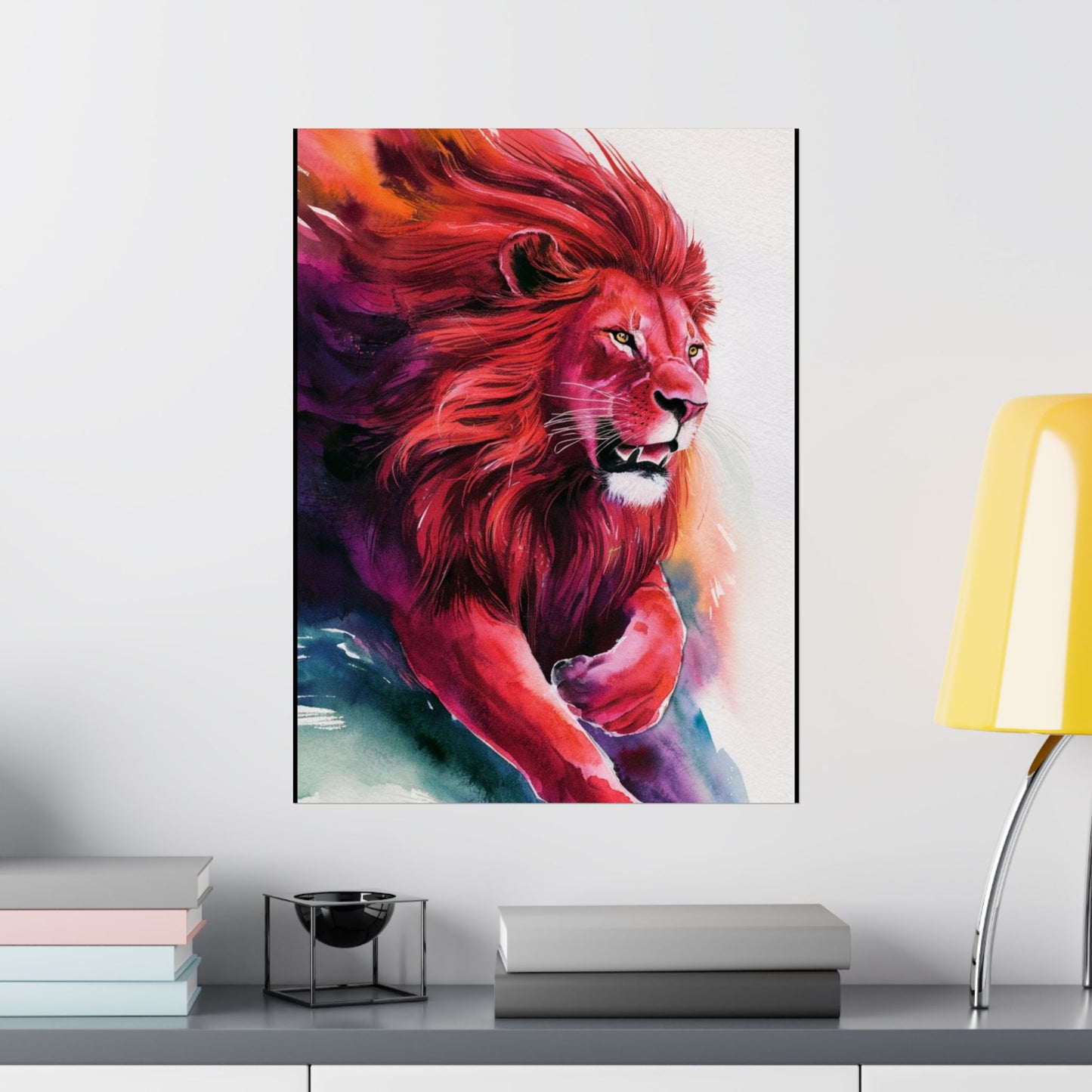 Colorful Lion Matte Vertical Posters – Vibrant Animal Wall Art Decor