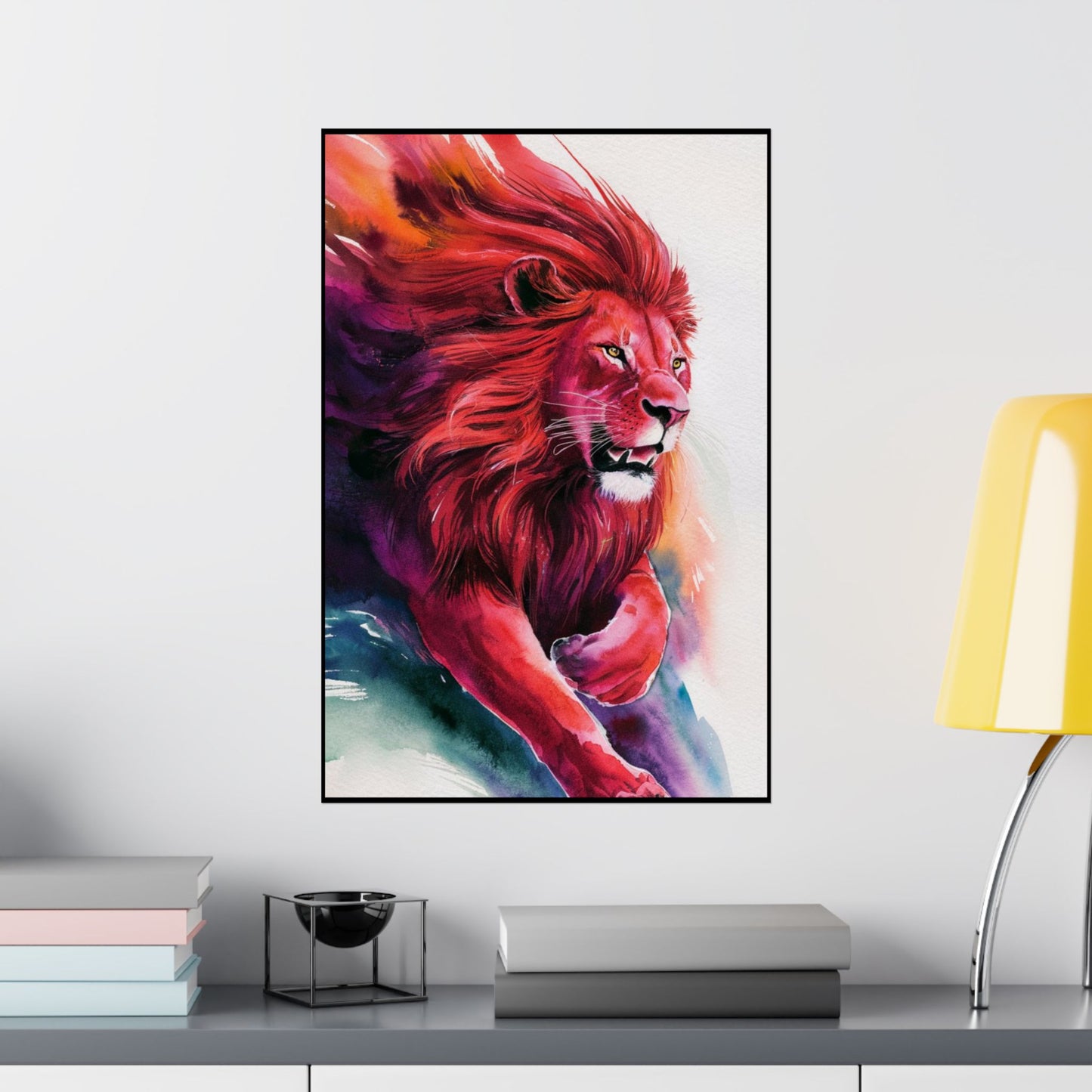 Colorful Lion Matte Vertical Posters – Vibrant Animal Wall Art Decor