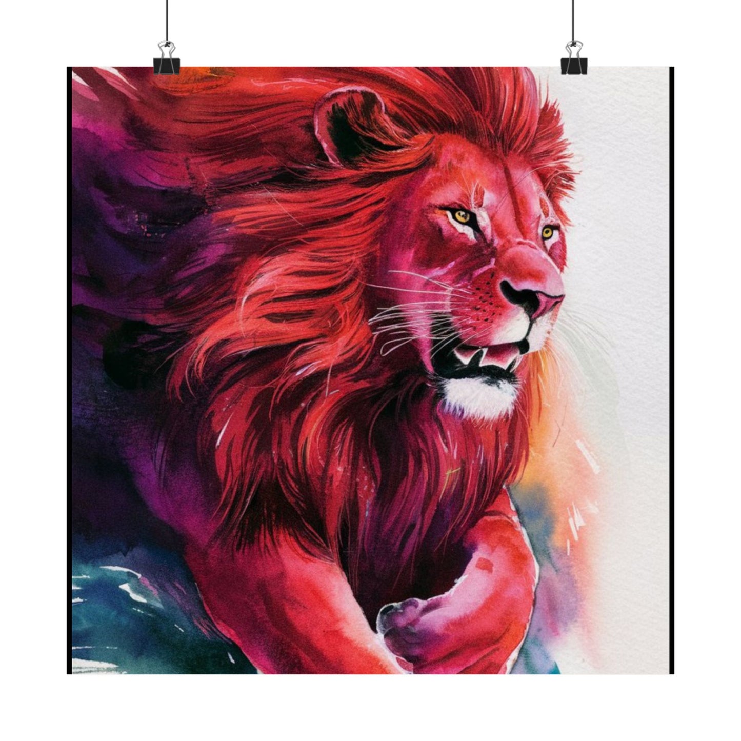 Colorful lion Matte Vertical Posters