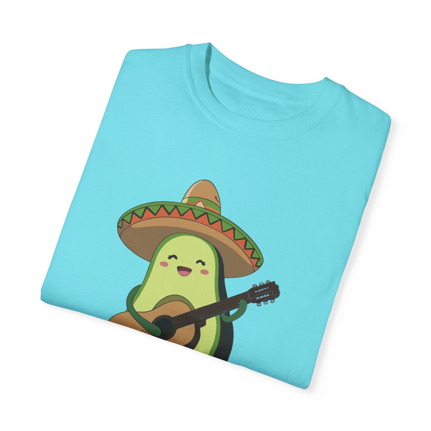 Funny Avocado Playing The Guitar Rock Band Music Unisex Garment-Dyed T-shirt