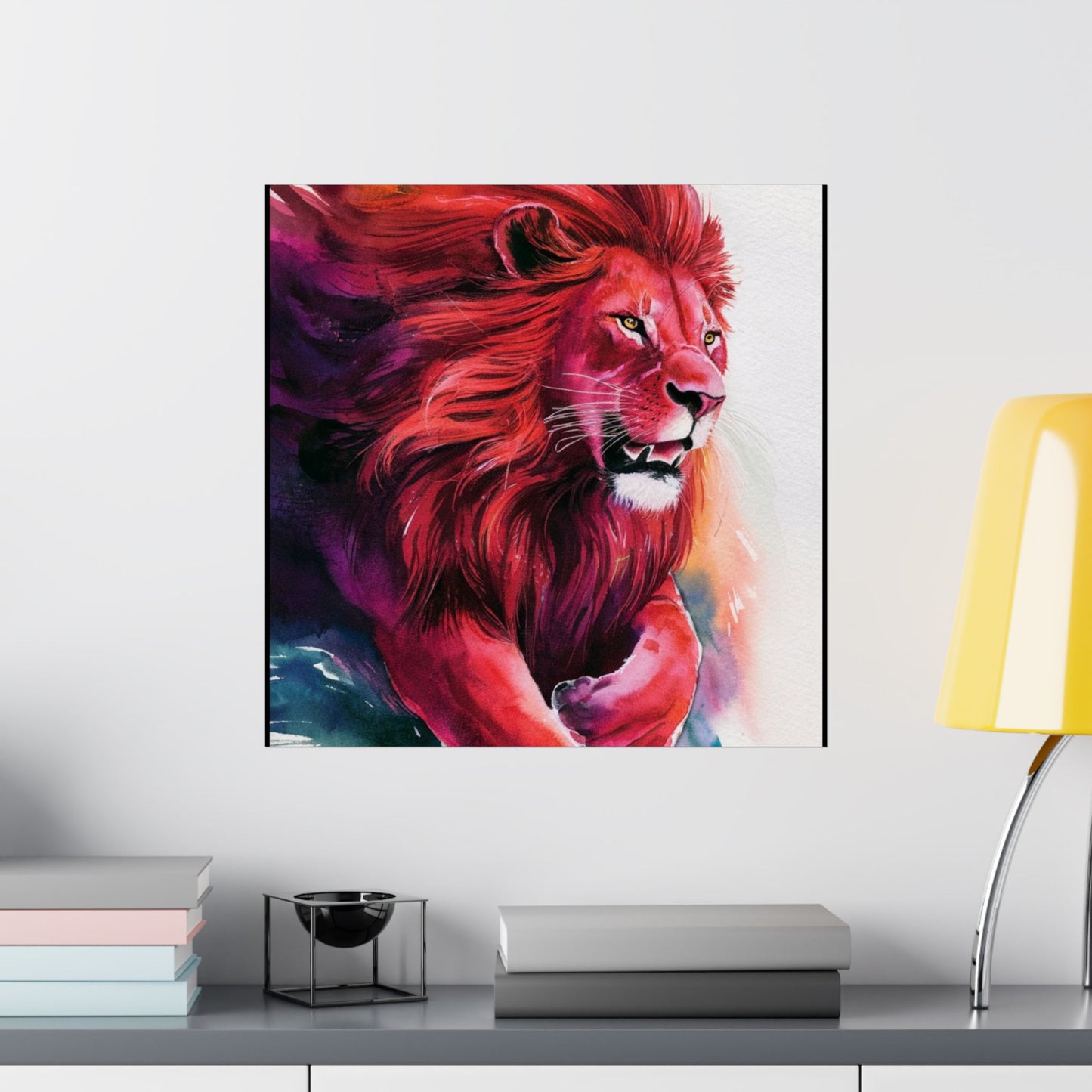 Colorful Lion Matte Vertical Posters – Vibrant Animal Wall Art Decor